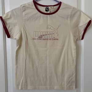 Puma T-Shirt - Vintage/Retro -  CREAM / OFF-WHITE - Medium  - NWOT